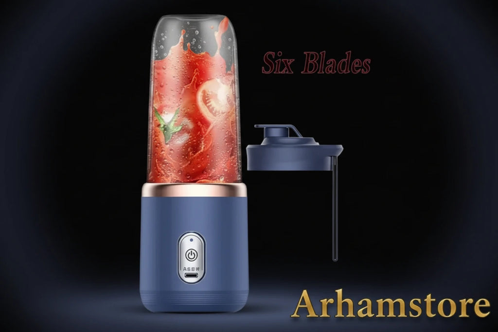 Portable USB Rechargeable Mini Blender - Six Blades