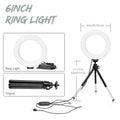 6-inch LED Ring Light / Panel Light Kit with Tripod