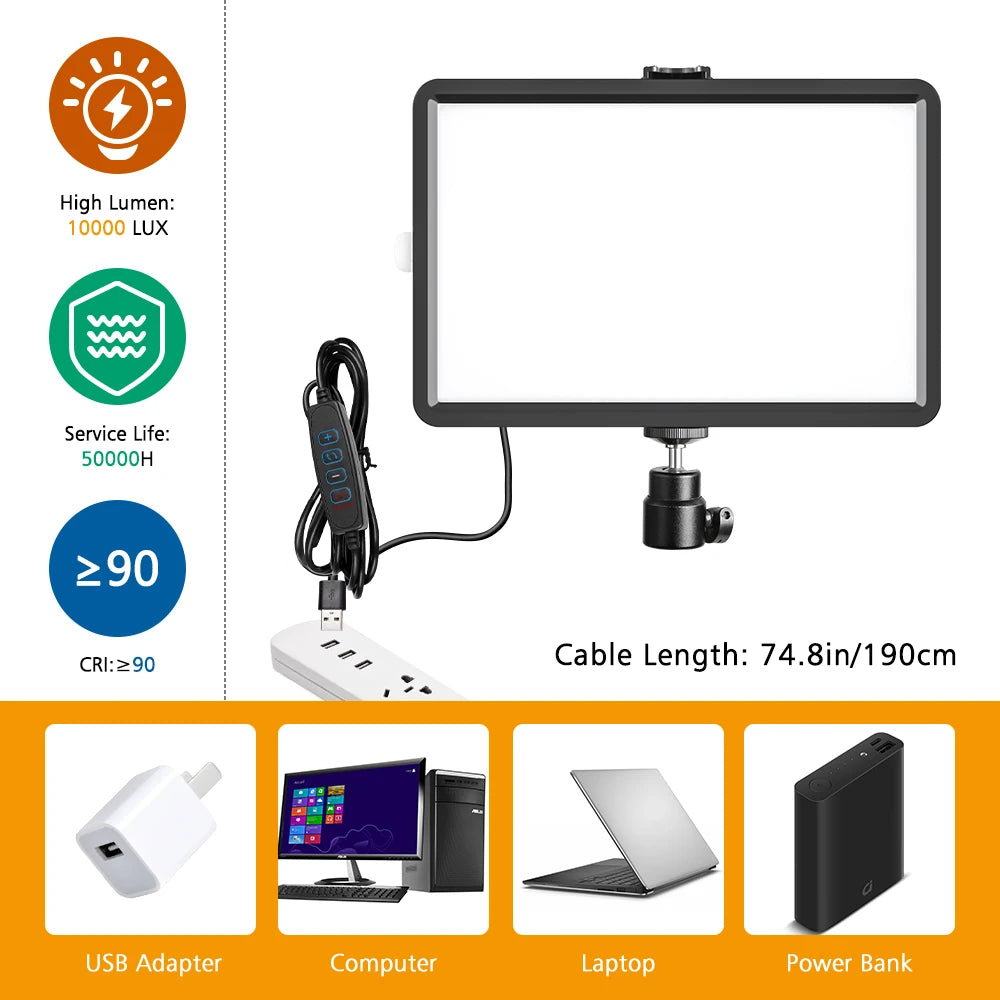 6-inch LED Ring Light / Panel Light Kit with Tripod