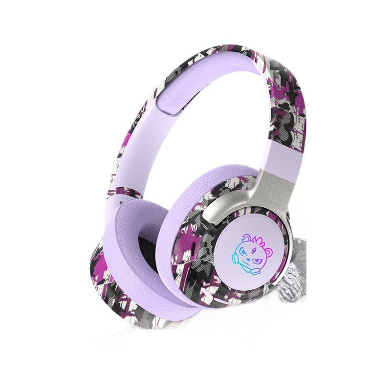 2026 Popular Bluetooth Headphones Over-Ear Headphones with Painted Graffiti Led Lighting 3D Seamless Earcups Private Model