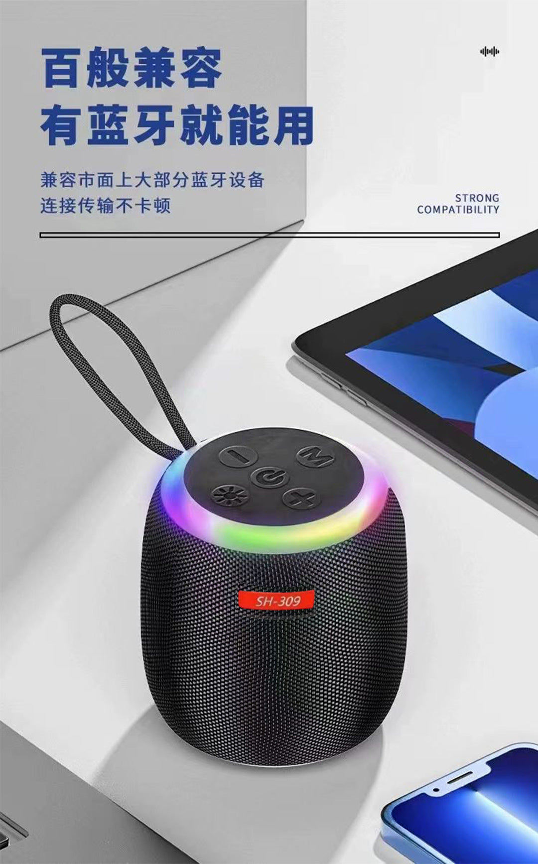 USB Large Audio Subwoofer Bluetooth Speaker Outdoor Portable High Volume Home Desktop Mini Speaker