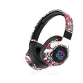 2026 Popular Bluetooth Headphones Over-Ear Headphones with Painted Graffiti Led Lighting 3D Seamless Earcups Private Model