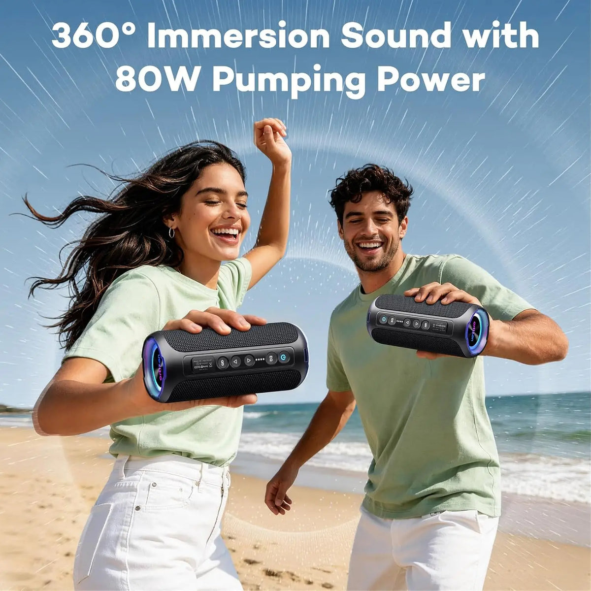 Ortizan 40W Outdoor Bluetooth Speaker – IPX7 Waterproof