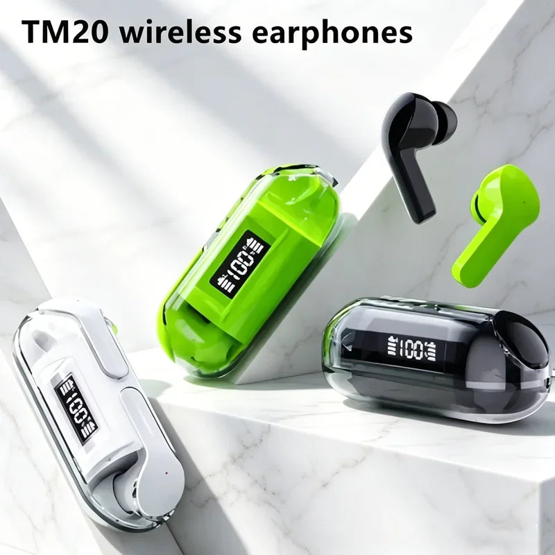 TWS Wireless TWS Bluetooth Earphone with LED Display Touch Noise Canceling Earbuds Sports Music Game Headset Waterproof