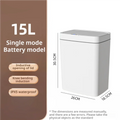 Touchless Smart Bathroom Trash Can – 15L