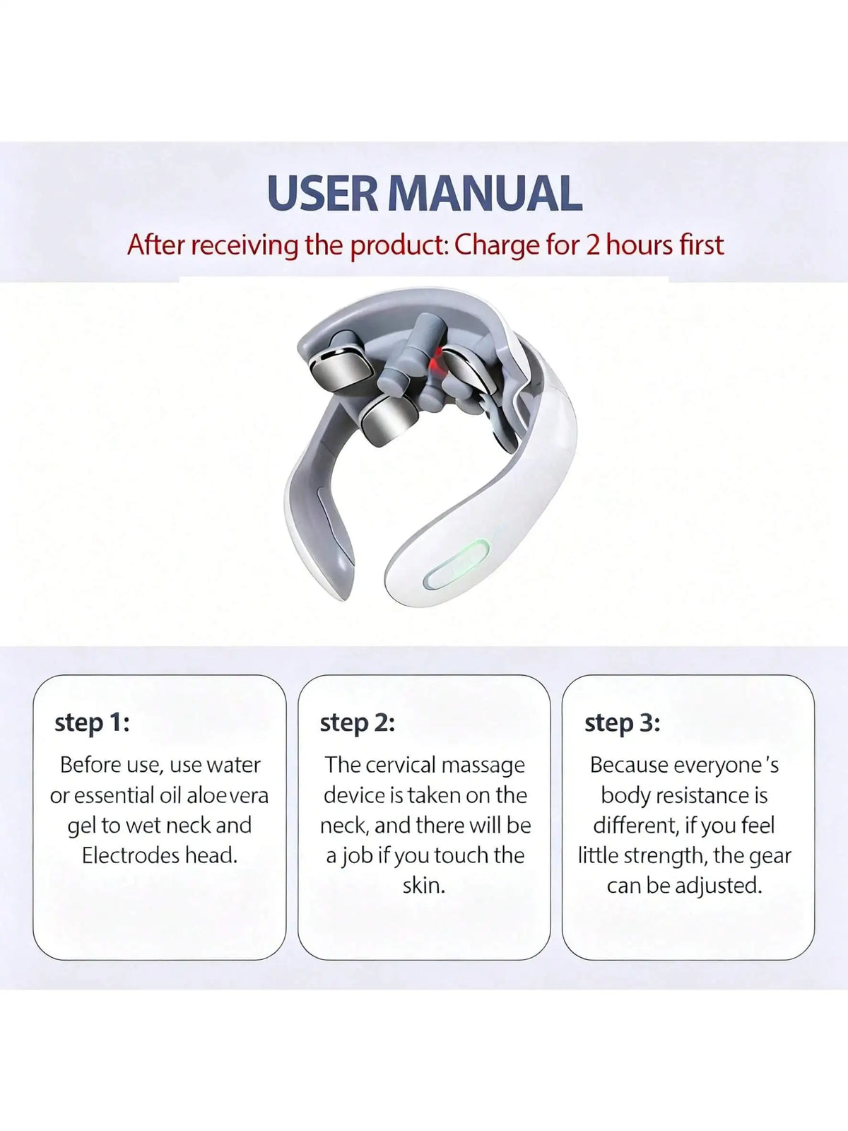 Smart Neck Massager for Adults, 5 Massage Modes, Ergonomic Portable Neck Device for Office, Home & Travel Relaxation