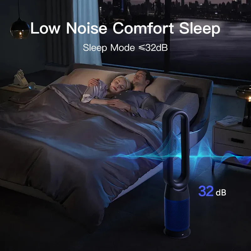 3-in-1 Bladeless Tower Fan: Cooler, Heater & Purifier