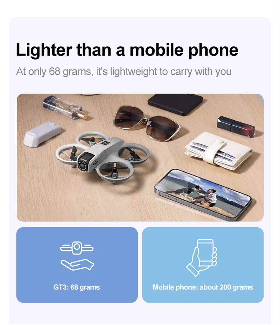 GT3 Mini Drone with 8K Dual Camera