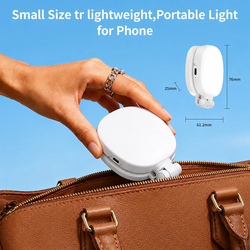 Magnetic LED Selfie Light with Mirror