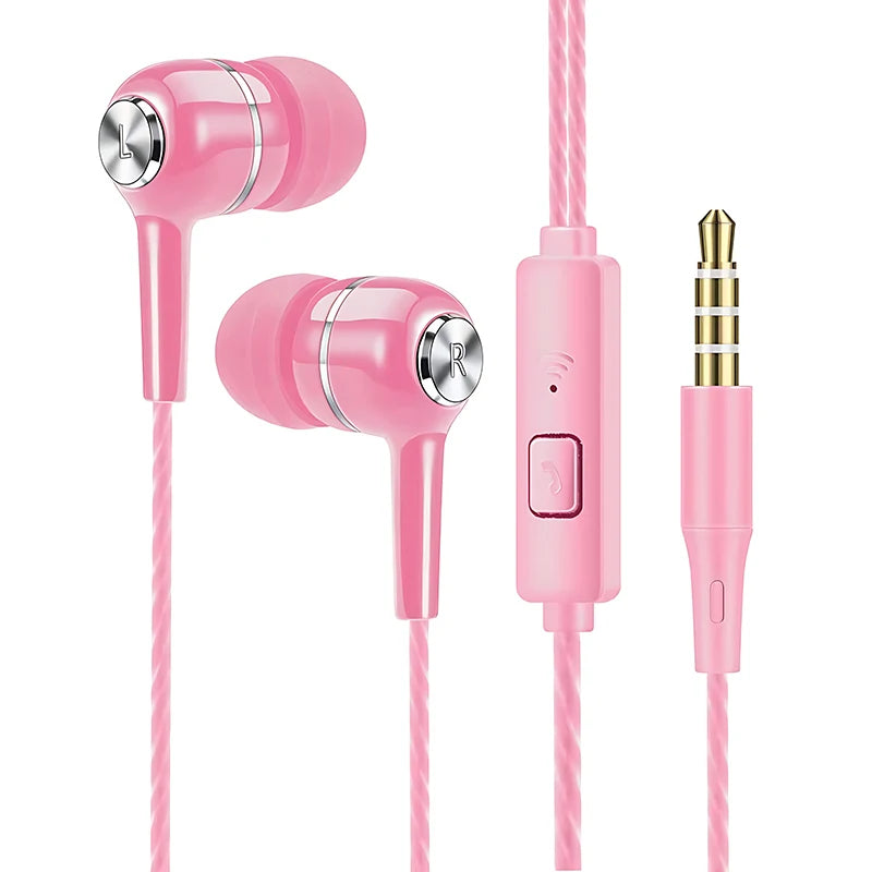 3.5mm Wired Earphones with Mic – Heavy Bass