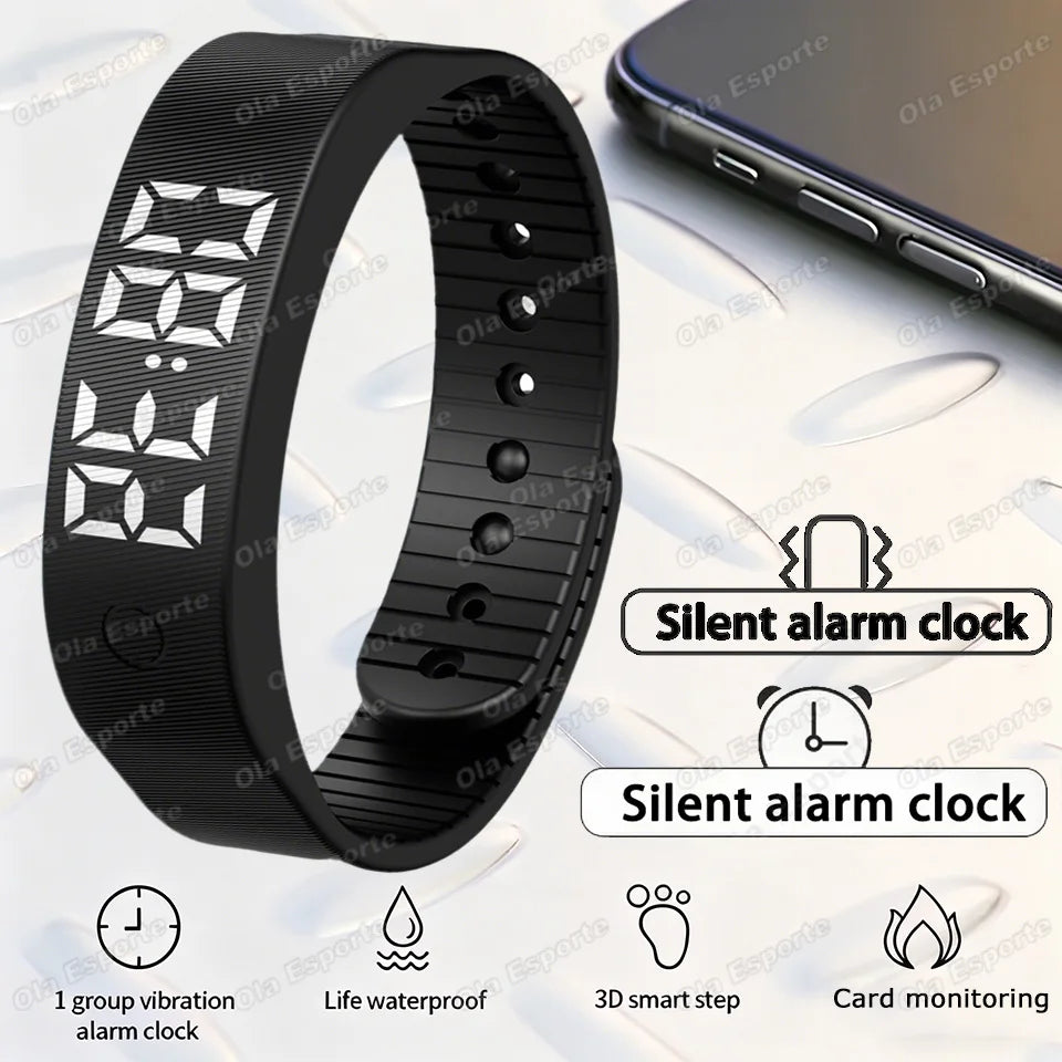 LED Vibrating Alarm Watch with Pedometer