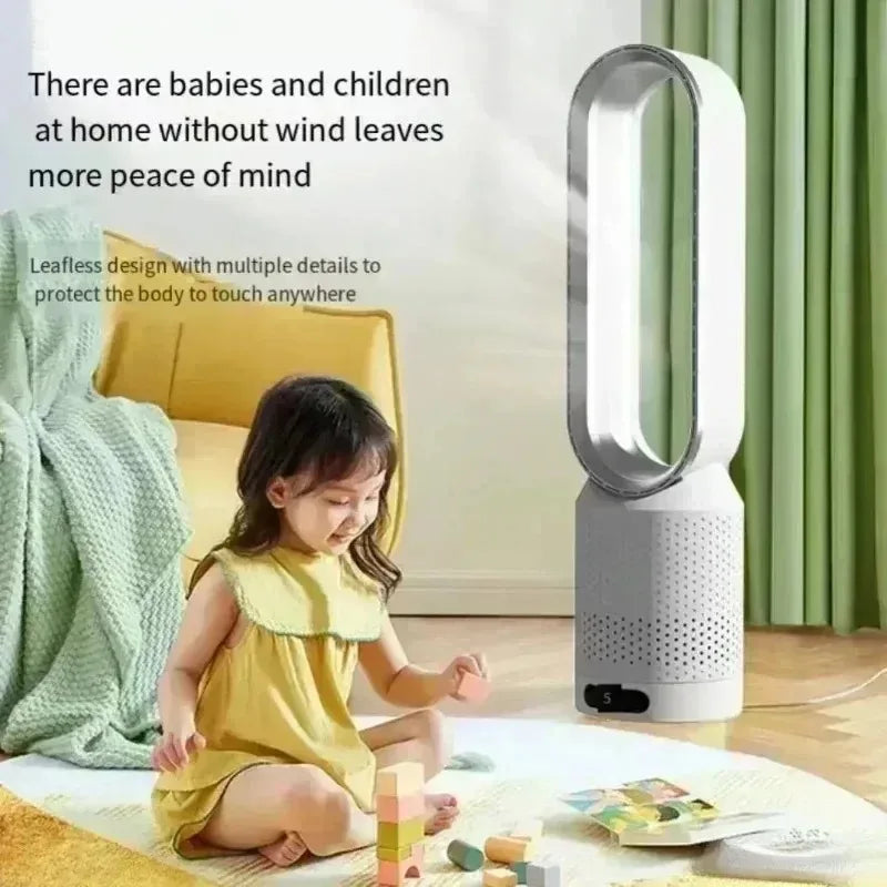 Smart Bladeless Tower Fan with Remote – 8 Speeds