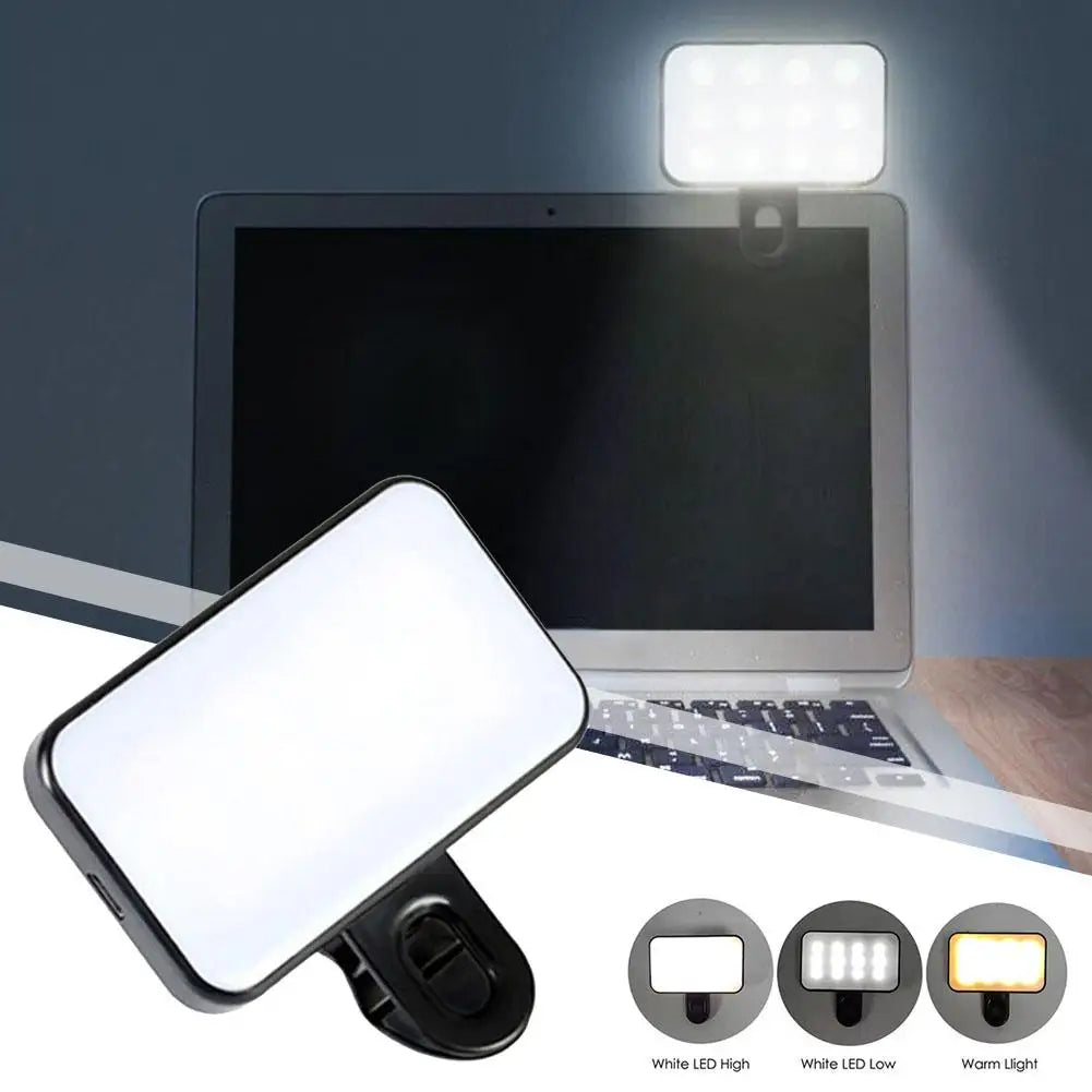 Clip-On LED Selfie Light for Phone & Laptop