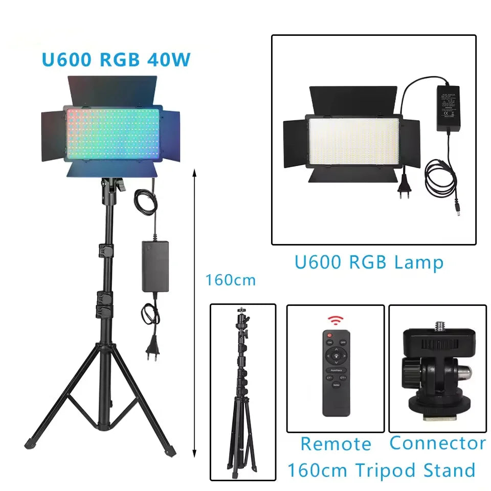 U600 / U800 RGB LED Studio Light with Tripod & Remote