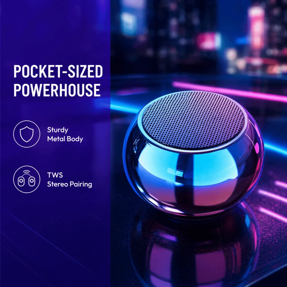 Metal Portable Bluetooth Speaker – TWS Pairing