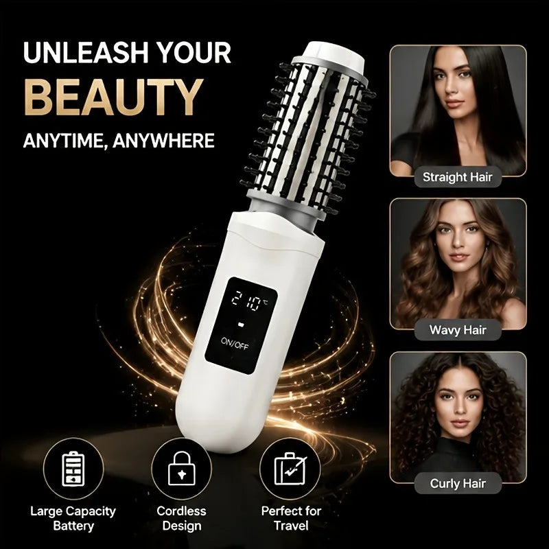 Cordless Ionic Hair Straightener Brush – USB-C