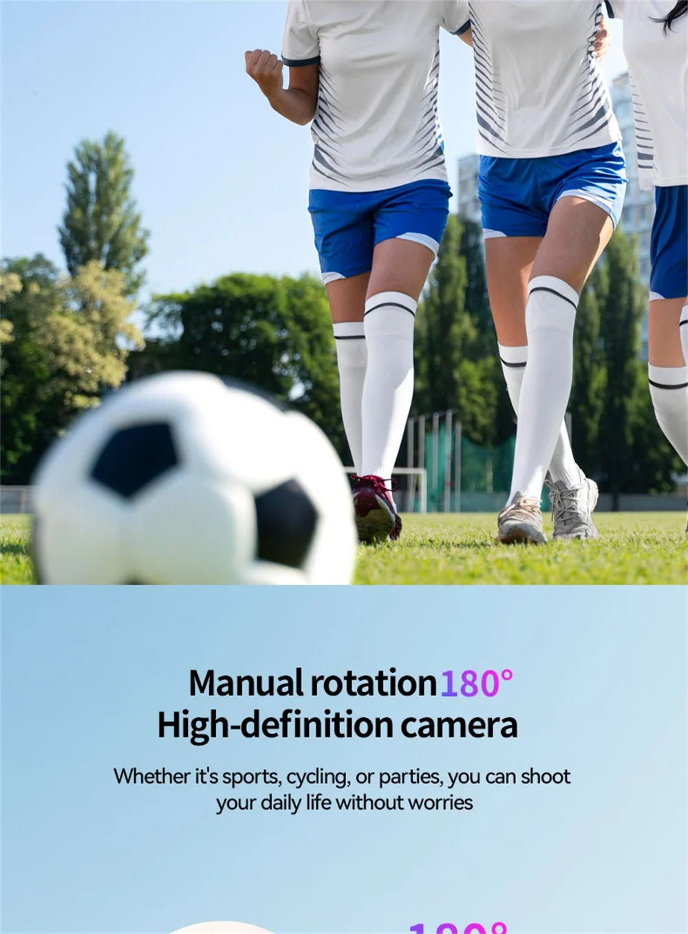 1080P Sports Camera with 180° Rotating Lens
