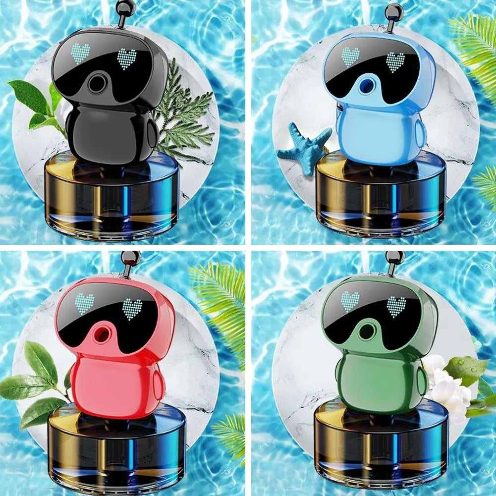 Smart Car Air Freshener AI Rechargeable Car Aroma Diffuser Smart eyes 4 Levels of Adjustable Intelligent Car Diffuser Gift