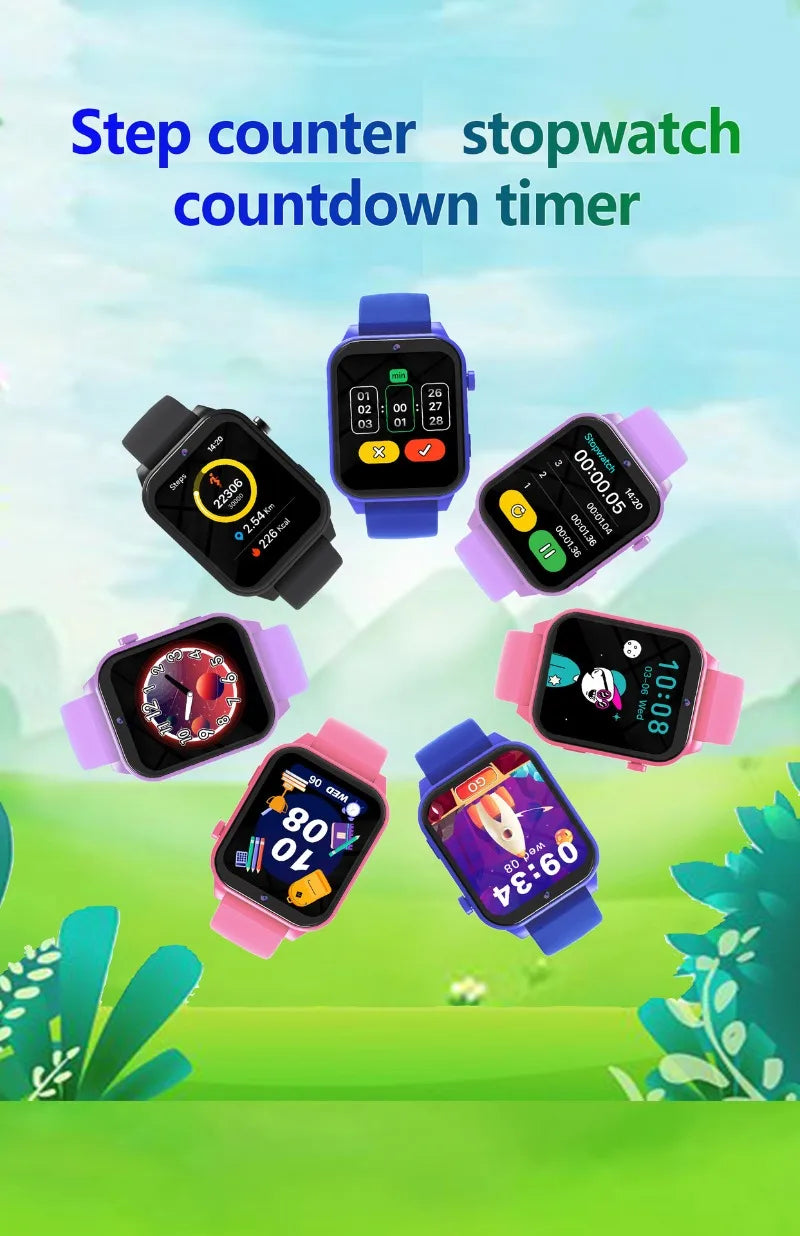 Smartwatch Children's Games Watch 1.83 Inch Display Screen Sleep Monitor Camera Alarm Clock Kids Bracelet for Boys Girls Gifts