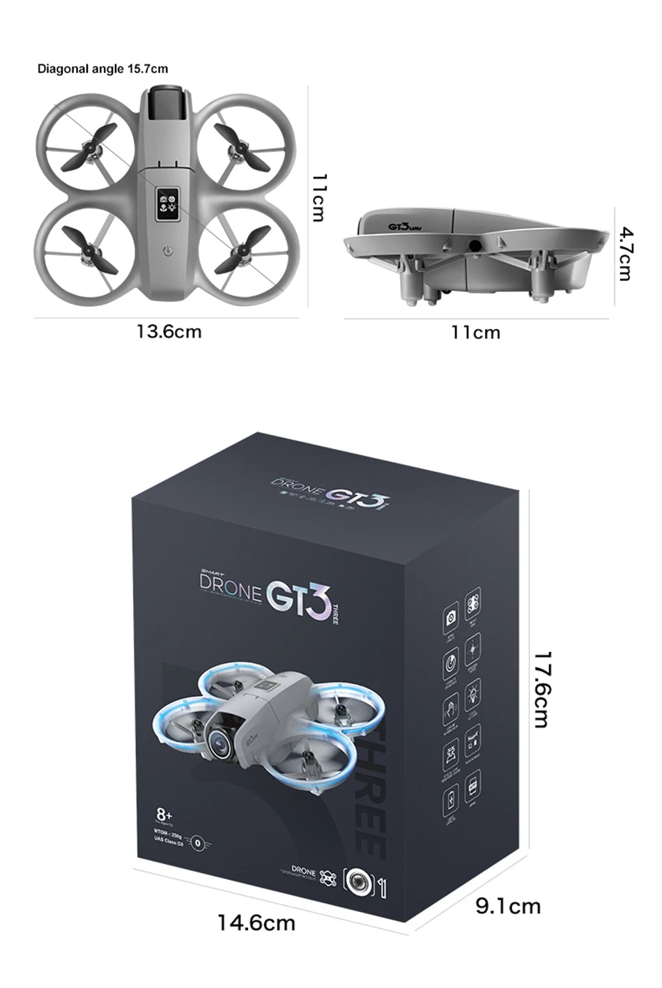 GT3 Mini Drone with 8K Dual Camera