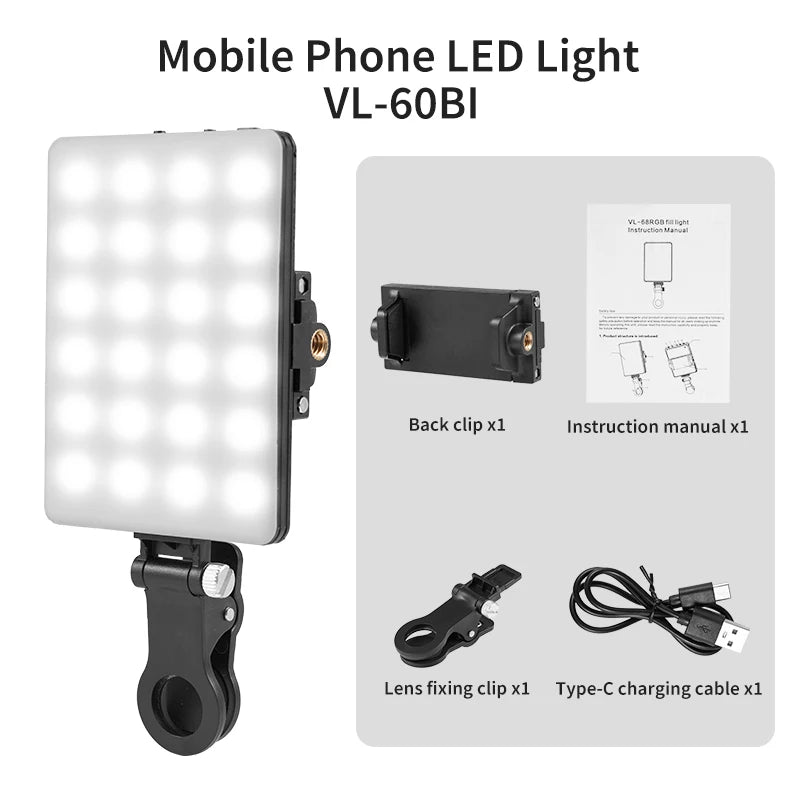Mini Pocket LED Fill Light – RGB Option