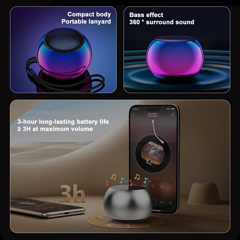 Metal Mini Bluetooth Speaker with Deep Bass