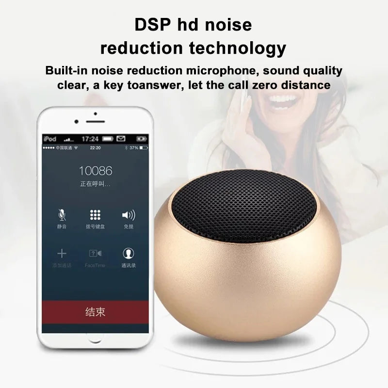 Metal Mini Bluetooth Speaker with Deep Bass