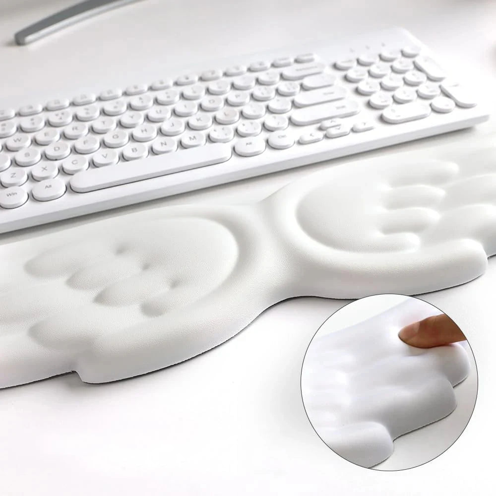 Angel Wings Shaped Keyboard Mouse Wrist Rest Wing Memory Foam Anti-slip Silicone Ergonomic Wrist Guard Table Mat Mouse Pad Set