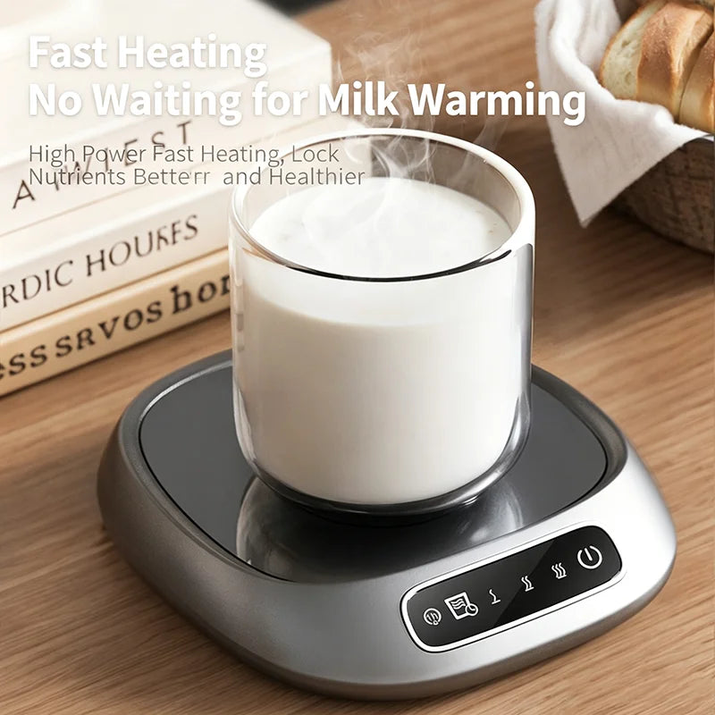 Smart Desktop Cup Warmer, Portable Beverage Heating Mat with Adjustable Temp & Automatic Shut-Down Ideal for Home and Office
