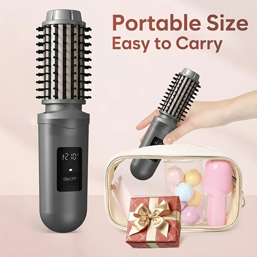 Cordless Ionic Hair Straightener Brush – USB-C