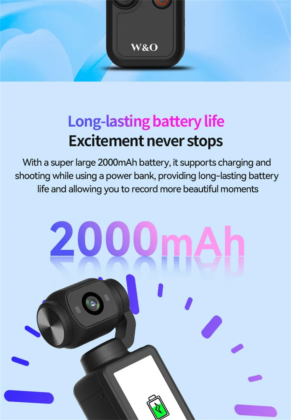 1080P Sports Camera with 180° Rotating Lens