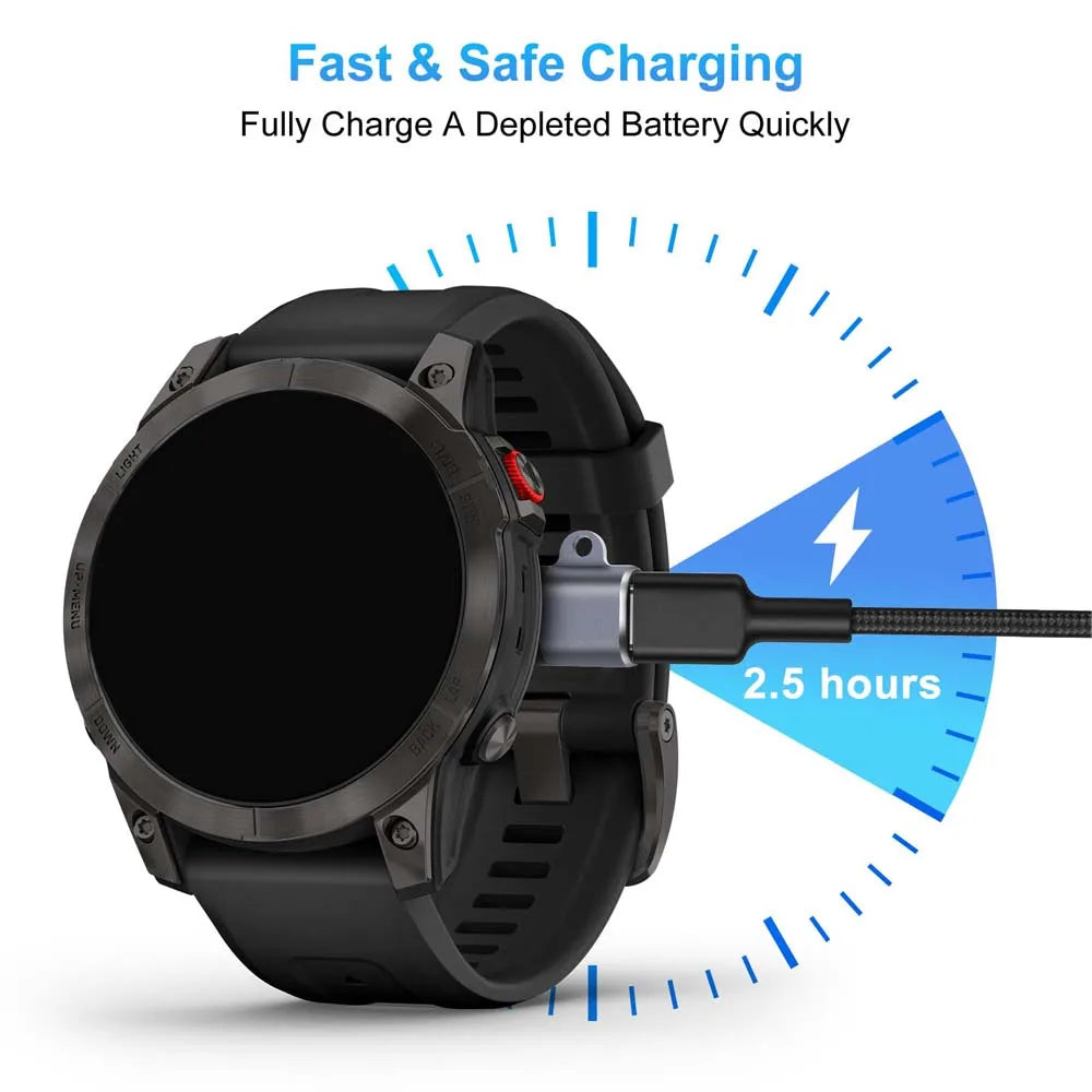 Type C to 4pin Charger Adapter Connector for Garmin Fenix 7/6/5/6X/5X/ Venu 2 Plus Watch Charging Converter