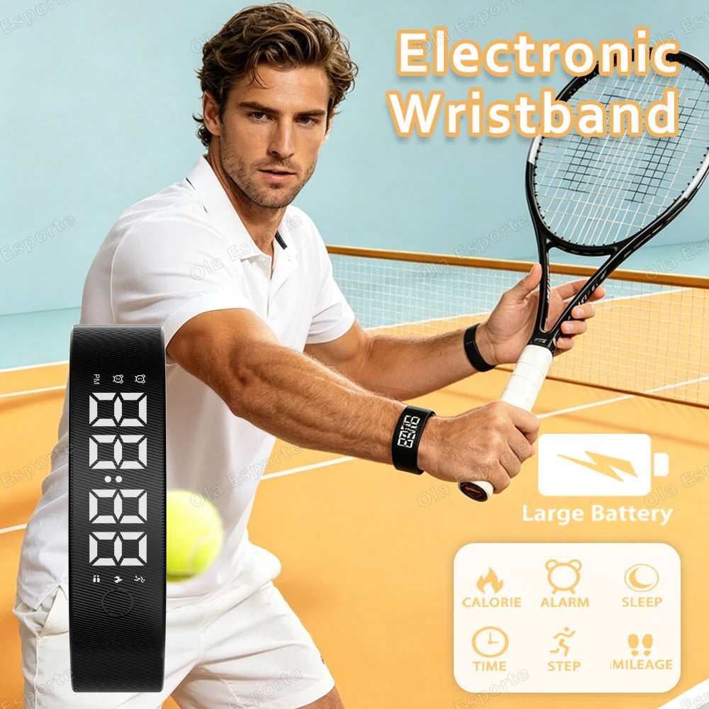 LED Vibrating Alarm Watch with Pedometer