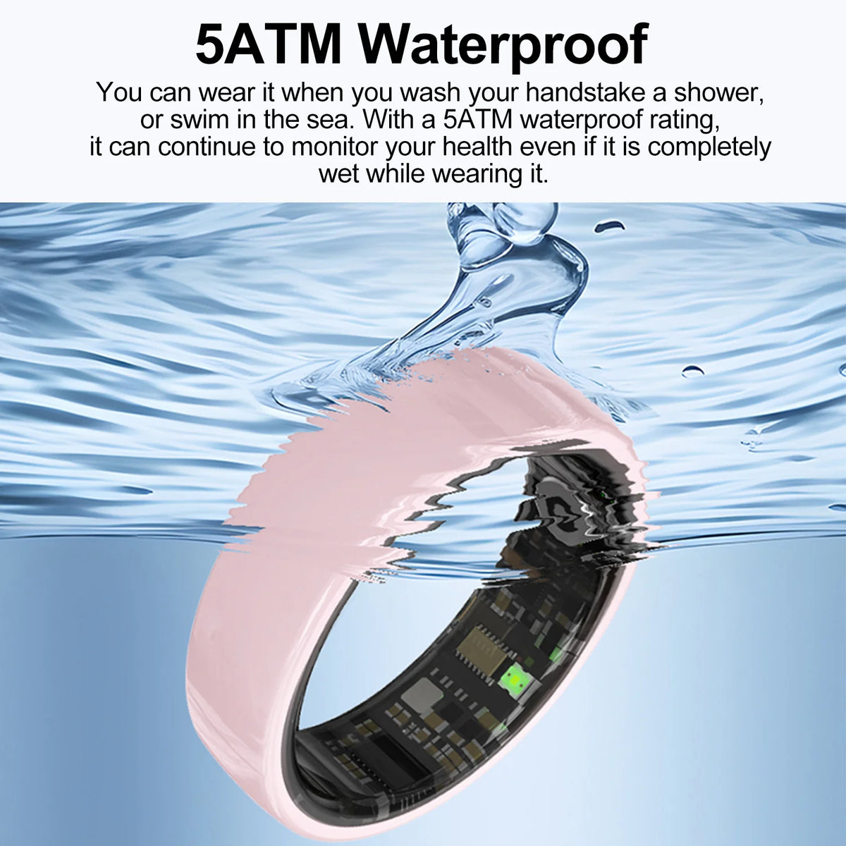 Smart Ring For Men Women With Charging Case,Couple Space Interaction,Health and Sleep Monitor,Multi Sport Mode,5ATM Waterproof