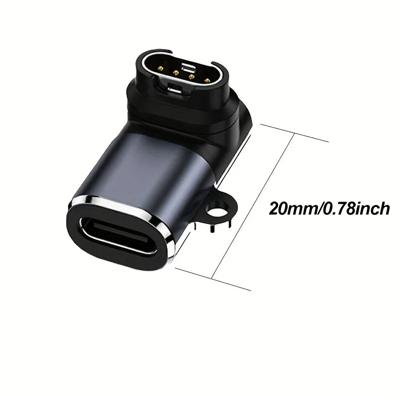 Type C to 4pin Charger Adapter Connector for Garmin Fenix 7/6/5/6X/5X/ Venu 2 Plus Watch Charging Converter