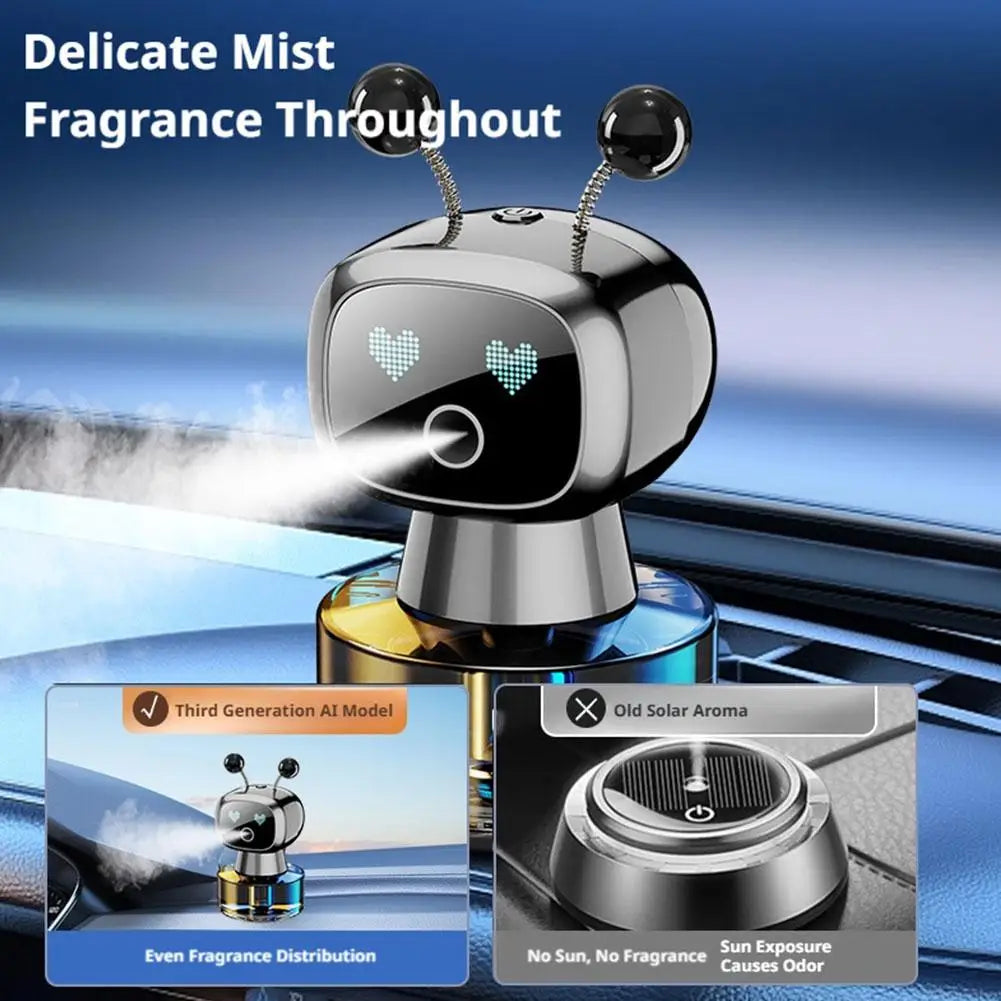 Smart Car Air Freshener AI Rechargeable Car Aroma Diffuser Smart eyes 4 Levels of Adjustable Intelligent Car Diffuser Gift