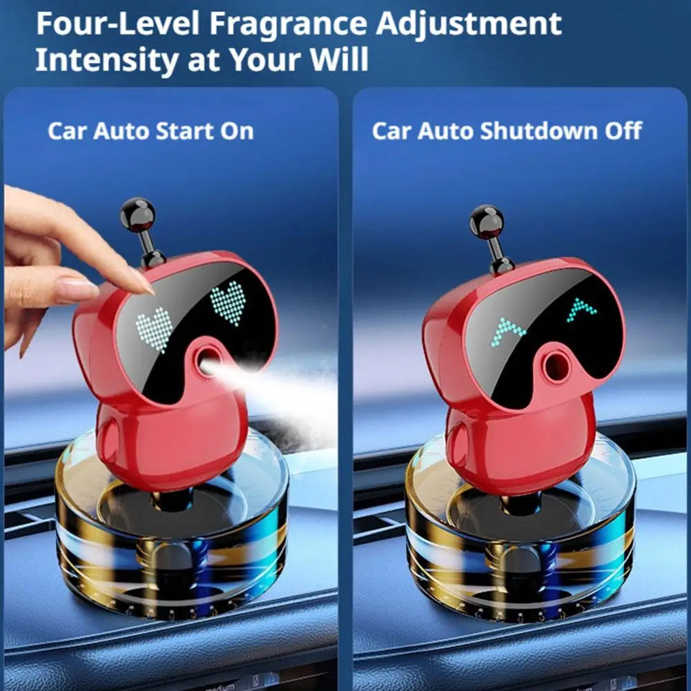Smart Car Air Freshener AI Rechargeable Car Aroma Diffuser Smart eyes 4 Levels of Adjustable Intelligent Car Diffuser Gift