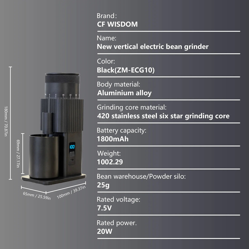 Portable Electric Coffee Grinder – USB Rechargeable