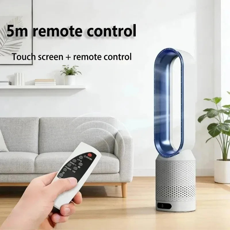 Smart Bladeless Tower Fan with Remote – 8 Speeds