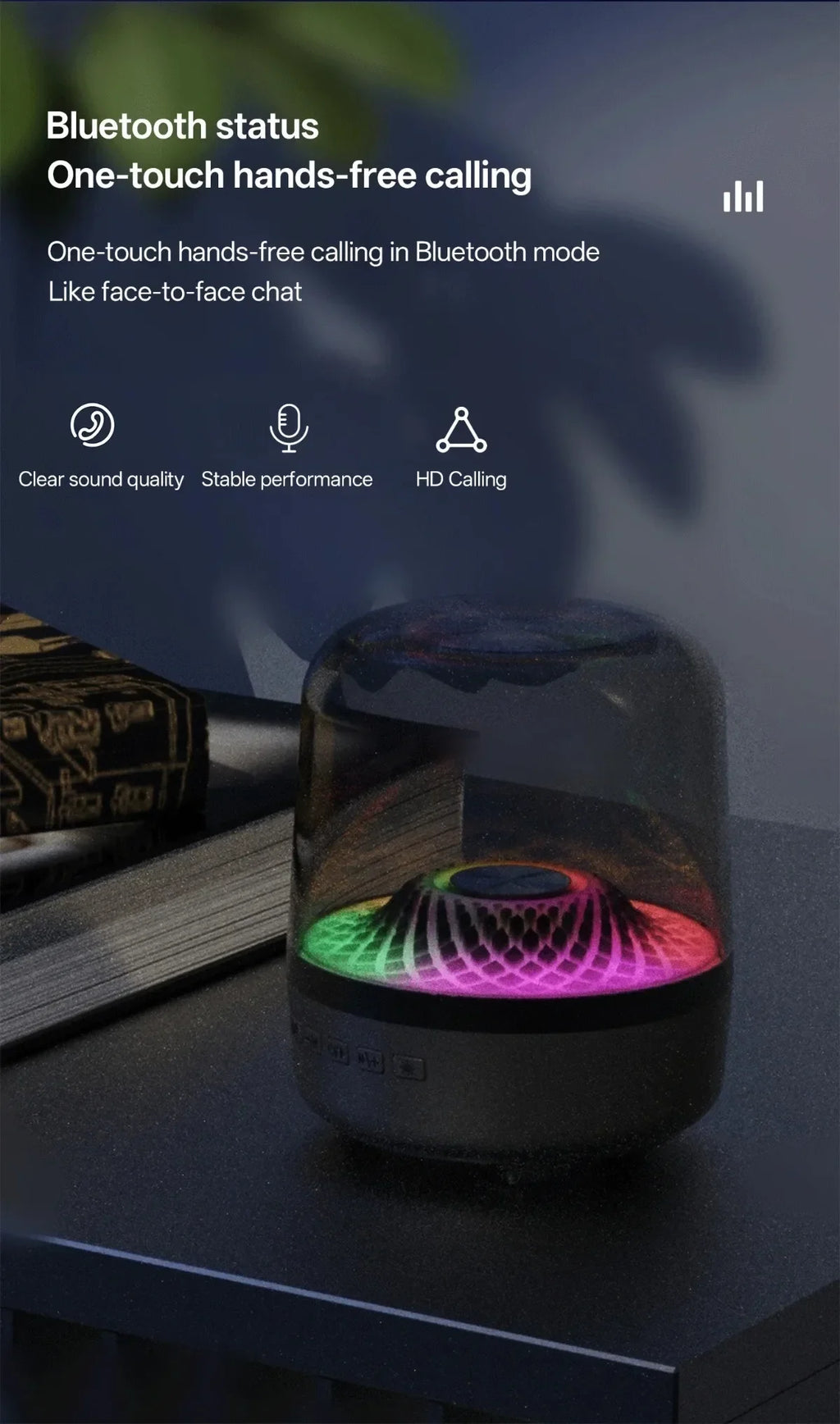 Portable Bluetooth 5.3 Soundbar with RGB Light