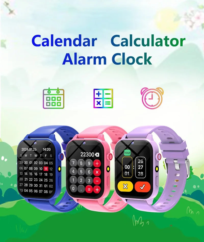 Smartwatch Children's Games Watch 1.83 Inch Display Screen Sleep Monitor Camera Alarm Clock Kids Bracelet for Boys Girls Gifts