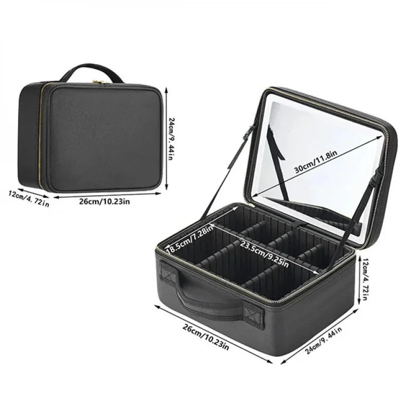 LED Lighted Makeup Bag with Mirror