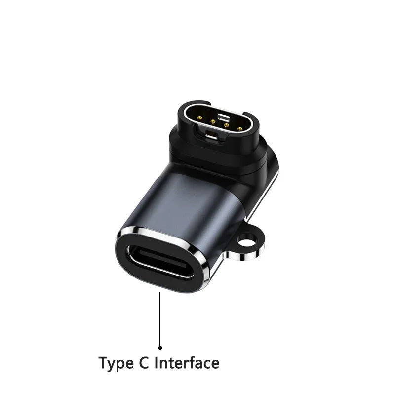 Type C to 4pin Charger Adapter Connector for Garmin Fenix 7/6/5/6X/5X/ Venu 2 Plus Watch Charging Converter