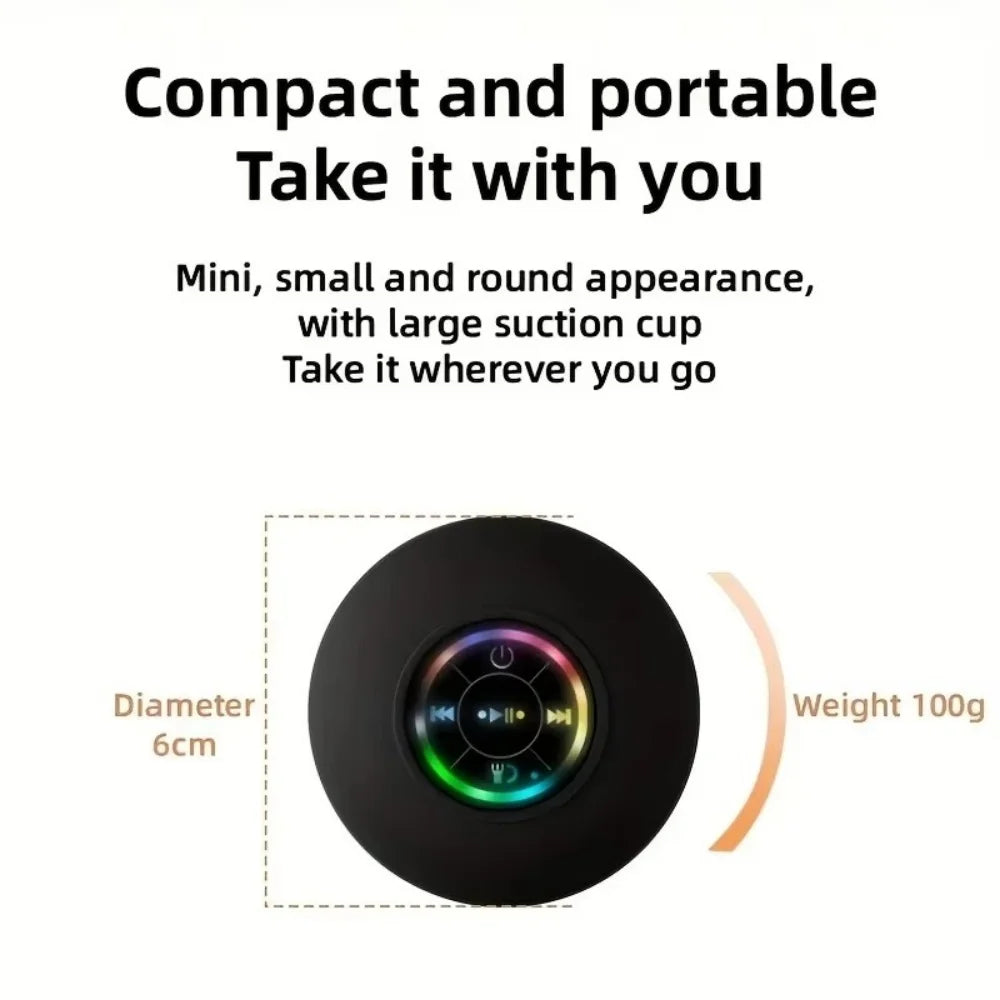 Mini Suction Cup Bluetooth Speaker – IPX4 Waterproof