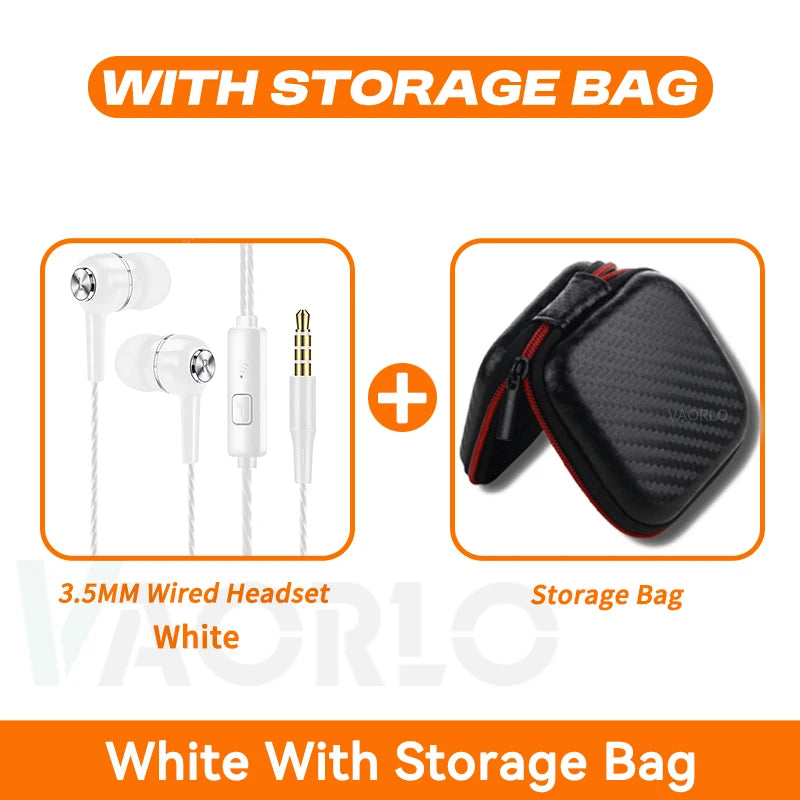 3.5mm Wired Earphones with Mic – Heavy Bass
