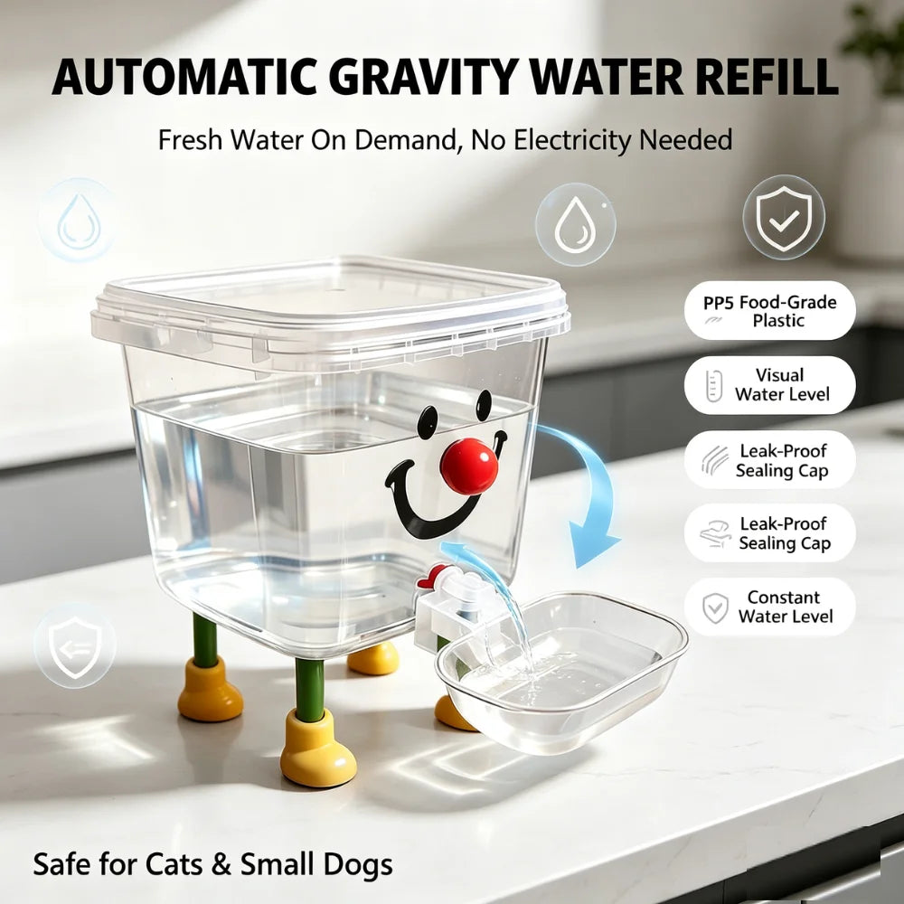 Gravity Pet Water Feeder – 3L, No Electricity