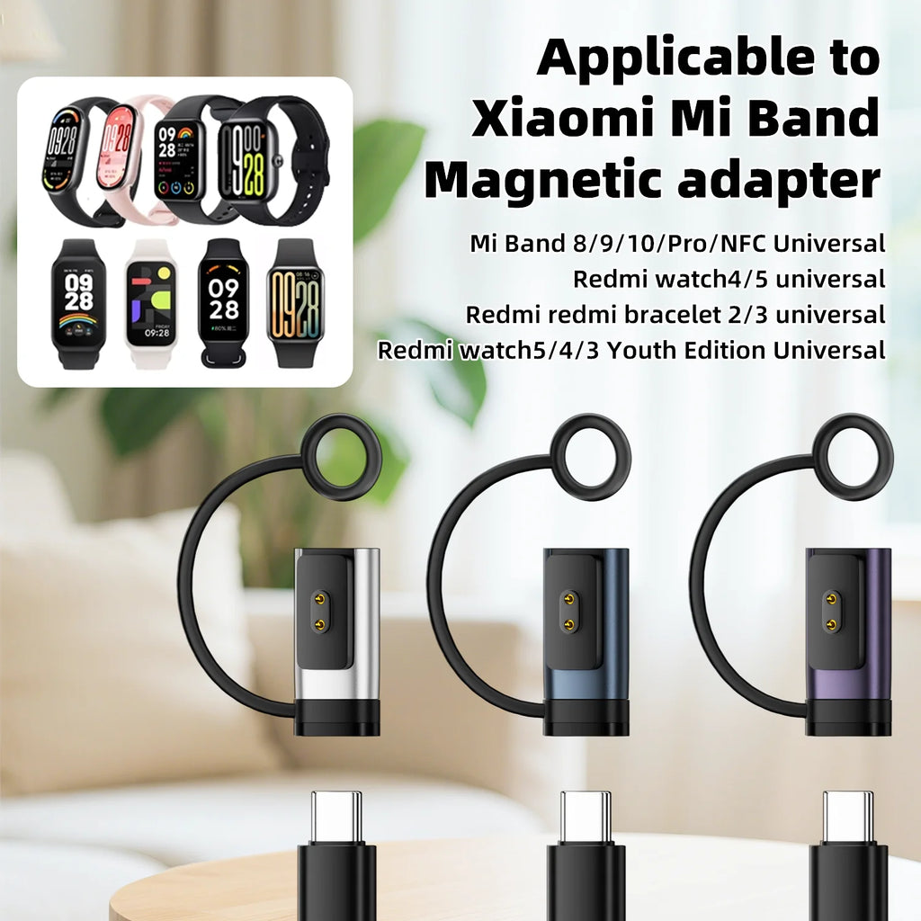 Type C Charging Adapter for Xiaomi Band 10/9/8 Redmi Watch 5/4 Portable USB C Charging Converter Plug