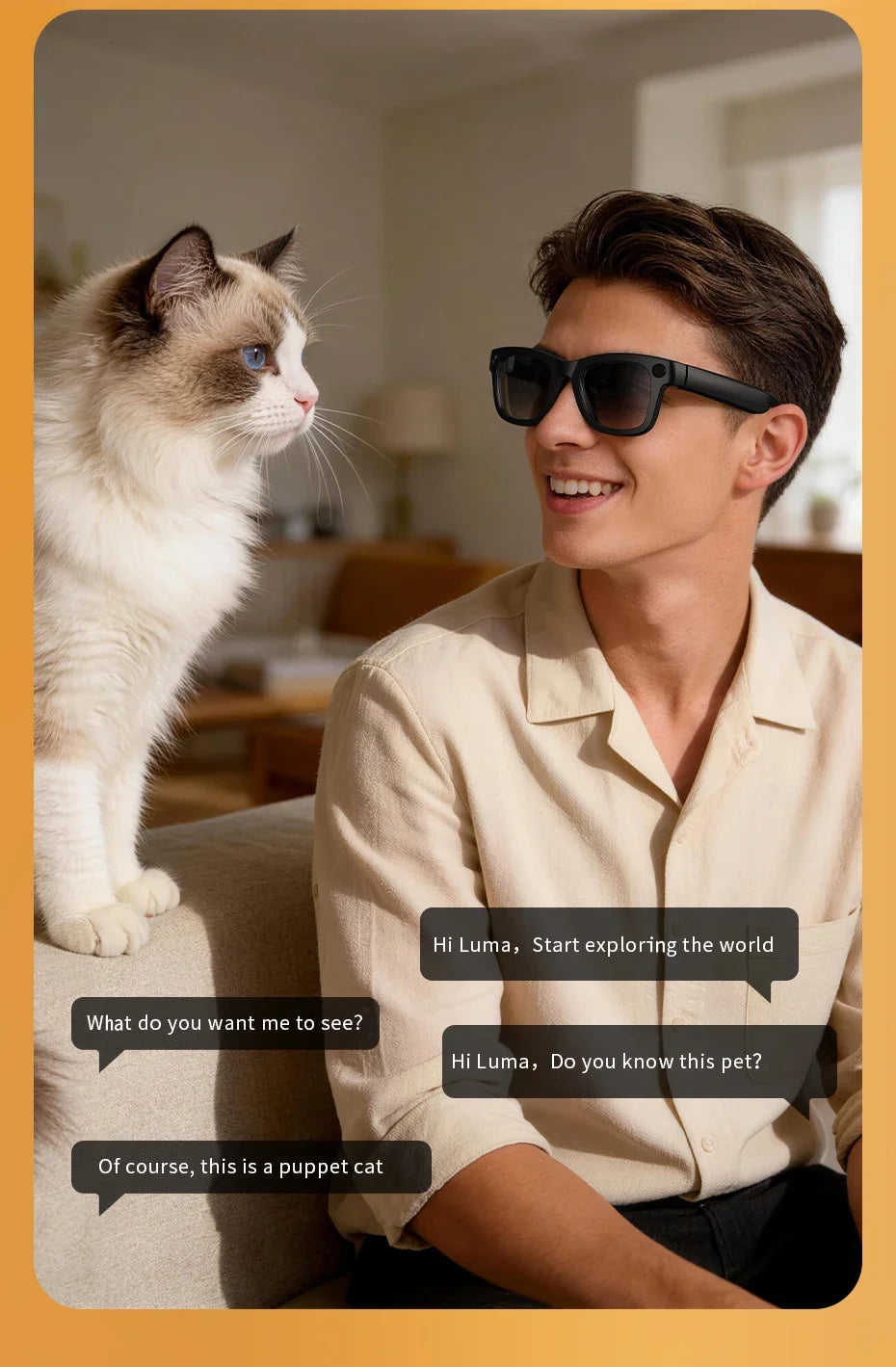 Smart Glasses 800W HD Camera AI Recognition Translation EIS Anti Shake Video Recording Bluetooth Audio Smart Eyewear Men Women