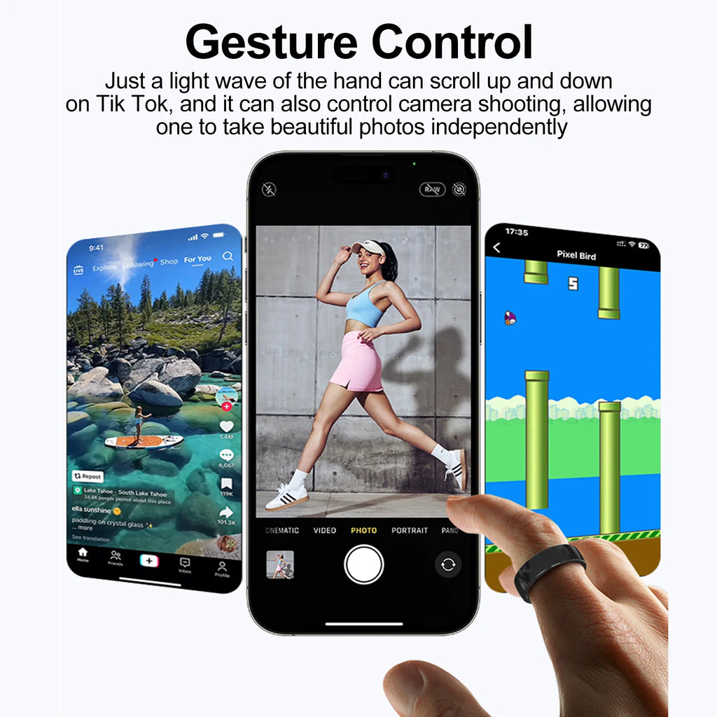 Smart Ring For Men Women With Charging Case,Couple Space Interaction,Health and Sleep Monitor,Multi Sport Mode,5ATM Waterproof