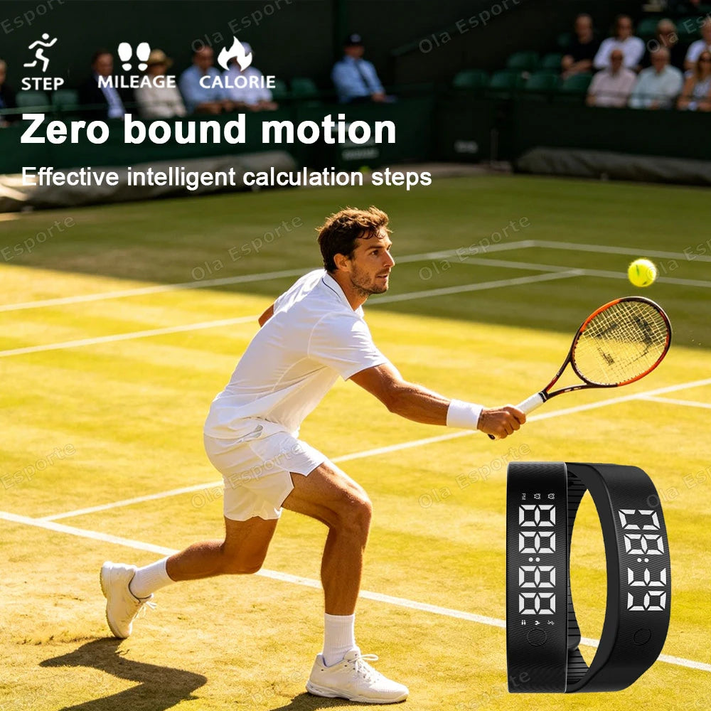 LED Vibrating Alarm Watch with Pedometer